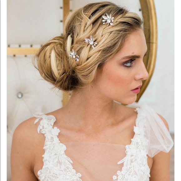 stunning marquise crystal hair pin set.